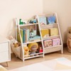 VEVOR 3Tier Kids Bookshelf,Toy Storage Organizer for Toddler,Book Shelf for Kids Rooms with Sling Book Rack and Storage Bag,Storage Book Shelves,White - 2 of 4
