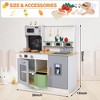 Wooden Play Kitchen Set with Cookware Accessories, Cutting Vegetables, Real Lights & Sounds Kitchen Play for Kids - 3 of 4