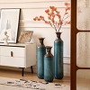 FURNIinspire Decorative Vases 3 Piece Floor Metal Vase Modern Decoration Home Droplet Shaped Large Glazed Metal Vase, Blue, 5.7"*5.7"*28.34" - 4 of 4