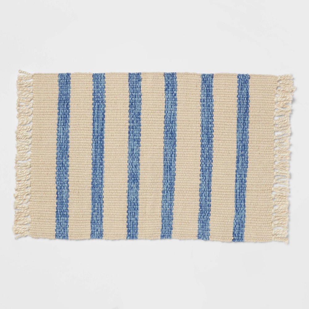 34" x 20" Jute Striped Kitchen Rug Blue - Threshold™