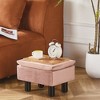 SEVOBAL Ottomans and Benches Upholstered Square Velvet Storage Footstool with Solid Wood Legs for Living Room, Pink, 42.00"*32.00"*17.00" - 4 of 4