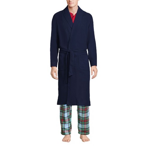 Dark denim flannel unisex robe shops