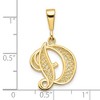 Black Bow Jewelry 14k Yellow Gold, Maci Collection, LG Filigree Script Initial D Pendant - 4 of 4