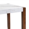 Gulches 46.5" Modern Rectangular Faux Marble Dining Table, MDF Top with Solid Rubberwood Legs, Easy to Clean for Kitchen/Dining Room (White) - 4 of 4
