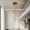 BAOURE Modern Black Crystal Chandelier for High Ceiling, 16 Light 19.7in Raindrop Crystal Chandeliers Dimmable LED Pendant Light for Staircase Foyer - 2 of 4