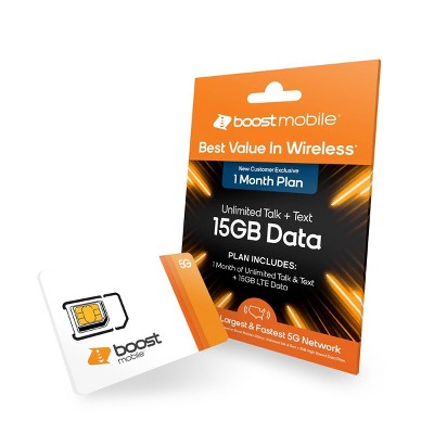 Boost Mobile Preloaded SIM Card (15GB) - 1 Month