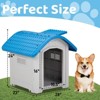 Karl Home 28 inch Raised Plastic Dog House with Adjustable Sunroof and Elevated Base - 2 of 4