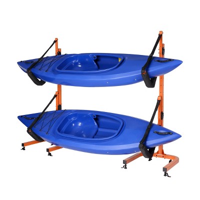 Orange Iron Dual Kayak Storage Rack with Padded Arms