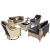 XIZZI 8PCS Furniture Set, Modular Sectional Sofa with Swivel Rocking Chairs and Side Table, Outside Coversation Set with Solar Coffee Table - 2 of 4