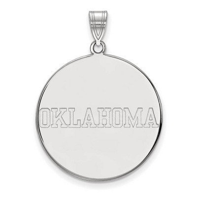 Black Bow Jewelry 14k White Gold Oklahoma Sooners NCAA Extra Large Pendant