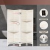 Gulches 4 Panel Room Divider with Shelves, Folding Privacy Screens, Portable Wooden Partitions for Bedroom, Home Office, Studio (Warm White) - 4 of 4