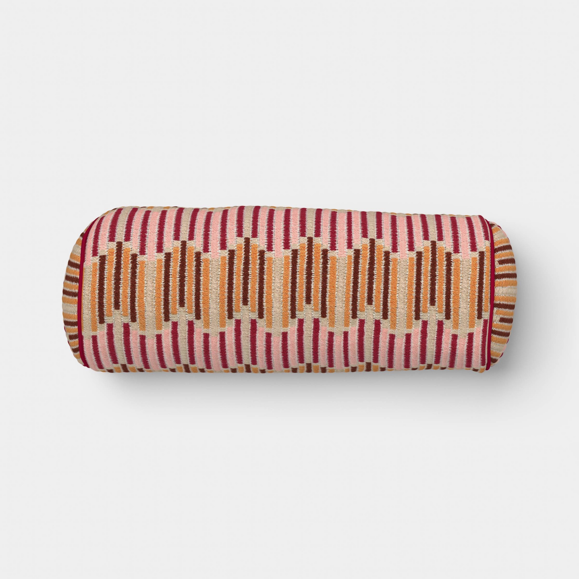 8"x20" Wavy Stripe Woven Bolster Pillow Multi-Warm - Threshold™