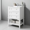 24" Bathroom Vanity with Sink, Drawer and Open Shelf, Ceramic Basin, Freestanding Vanity, Bathroom Storage Cabinet - 3 of 4