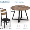 Nasitip 43.31''Round Dining Table Set for 4-6,Circle Wooden Kitchen Dinner Table & Chairs Set,Sturdy Thick Frame - 4 of 4