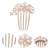 Unique Bargains Women's Fashion Pearls Side Comb Gold 1 Pc - 3 of 4
