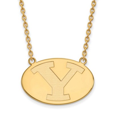 Black Bow Jewelry 10k Yellow Gold Brigham Young Cougars NCAA Necklace 18 Inch
