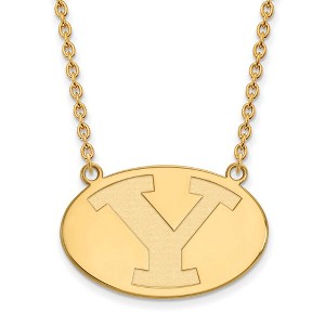 Black Bow Jewelry 10k Yellow Gold Brigham Young Cougars NCAA Necklace 18 Inch - 1 of 4