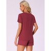 INSPIRE CHIC Womens Pajama Sets 2 Piece Lounge Set Short Sleeve Top and Shorts Soft Pj Set Loungewear Sets Comfy Sleep Sets - 3 of 4