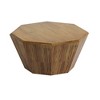 CAVINAS Coffee Tables for Living Room Octagonal Coffee Table Set of 2 Rubber Wood Table with Storage for Apartment, Bedroom - 2 of 4