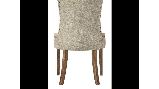 22&#34; Yotam Accent Chair Beige Fabric/Salvaged Oak Finish - Acme Furniture, 2 of 7, play video