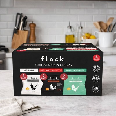 Flock Foods Chicken Skin Jerky Crisps Multipack - 6oz