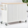 Kitchen Island Cart with Solid Wood Top, 4-Door Cabinet, 2 Drawers, Adjustable Shelves,Mobile Storage Cart with Locking Wheels, Kitchen Cabinets - 3 of 4