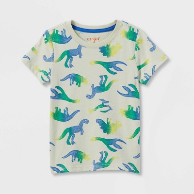 Toddler Boys' Dino Short Sleeve Jersey Knit T-Shirt - Cat & Jack™ Sage Green 12M