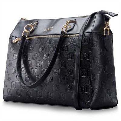 Badgley Mischka Quilted Travel Tote Weekender Bag Black