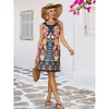 INSPIRE CHIC Women's Summer Scoop Neck Sleeveless Swing Shirt Sundress with Pockets - 4 of 4