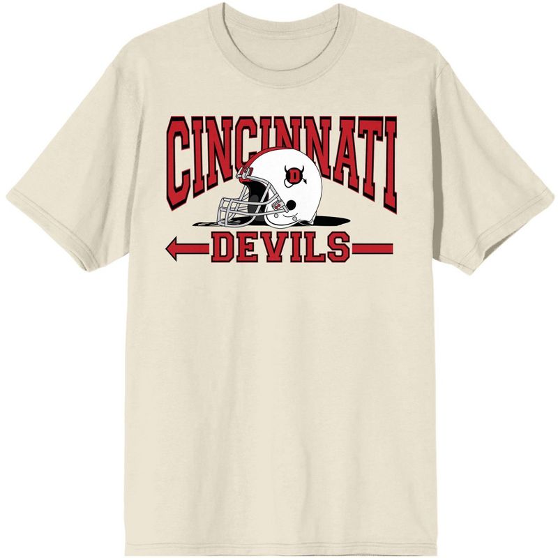 Vintage Sport Cincinnati Devils Men's Natural T-Shirt, 1 of 4