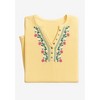 Woman Within Plus Size Embroidered Thermal Henley Tee - 3 of 4