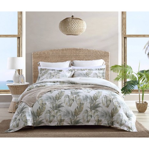 Queen Medium Green Tommy Bahama Palmiers Comforter Set 