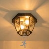 C Cattleya 2-Light Matte Black Motion Sensor Flush Mount Light with Clear Glass - image 3 of 4