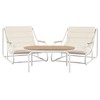 Anybear 3pc beige white chaise set with acacia table - 4 of 4