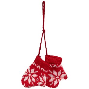 Northlight Nordic Knit Mittens Christmas Ornament - 4" - Red and White - 1 of 4