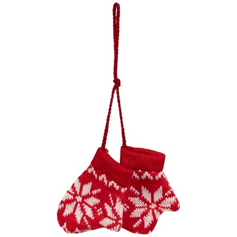 Northlight Nordic Knit Mittens Christmas Ornament - 4" - Red and White - image 1 of 4