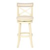 New Classic Furniture, York White Solid Wood Swivel Bar Stool (Set of 2), White - 3 of 4