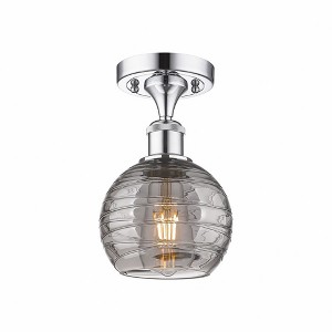 Athens Deco Swirl - 1 Light Semi-Flush Mount In Industrial Style-11 Inches Tall and 6 Inches Wide - 1 of 1