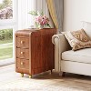 Lantine Slim Nightstand with Drawers, Narrow Long Nightstand with Storage, Bedside Table for Small Spaces, Bedroom, Reddish Brown, 1 Pack - 4 of 4