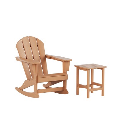WestinTrends 2-Piece Set Outdoor Adirondack Rocking Chair with Side Table