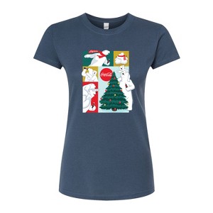 Women's - Coca-Cola - Christmas Tree Polar Bears Fitted Graphic T-Shirt - 1 of 3