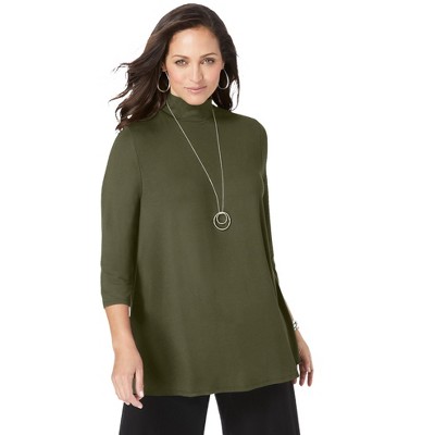 Jessica London Women's Plus Size Mockneck Swing Tunic