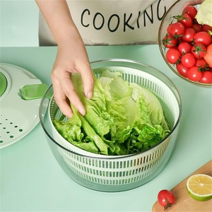 Multifunctional Kitchen Vegetable Salad Spinner, Versatile Lettuce Dryer Gadget, Rotary Veggie Washer Tool For Fruit Washing, Hand Dehydrator, Green - 1 of 4