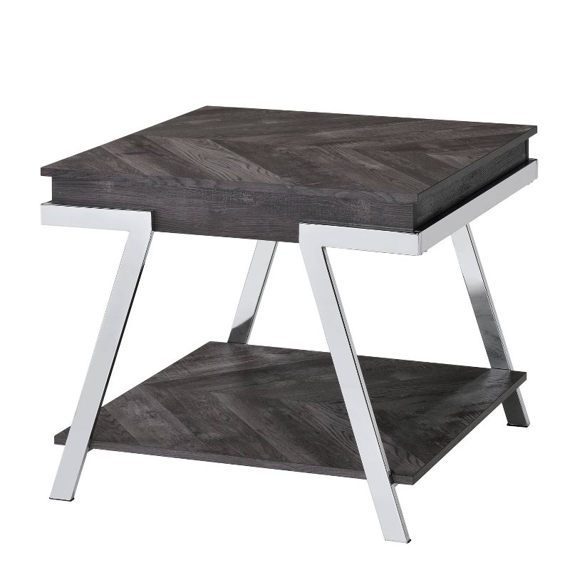 Roma End Table Metal and Wood Dark Gray - Steve Silver Co., 3 of 5