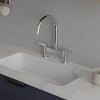 Modern two handle 2 hole bridge kitchen faucet with 360 degree swivel spout sink faucet - 3 of 4