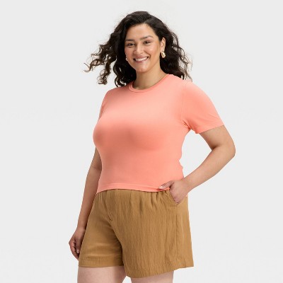Women's Slim Fit Short Sleeve Seamless Baby T-Shirt - A New Day™