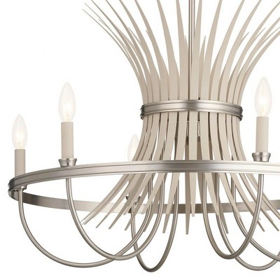 Elegant Brushed Nickel 6-Light Chandelier with Candelabra Bulbs