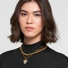 Adornia 14k Gold Plated Adjustable Chunky Paperclip Link Pave Heart Necklace - image 2 of 4