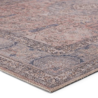 Serene Blue Medallion 9' x 12' Easy-Care Synthetic Area Rug