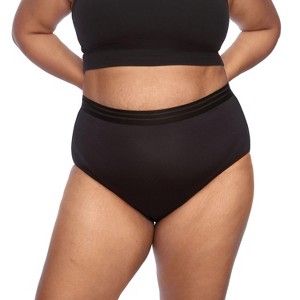 Thinx for All Leaks Women's Sensory Friendly Light Absorbency Hi-Waisted Bladder Leak Underwear - Black - XL - 1 of 2